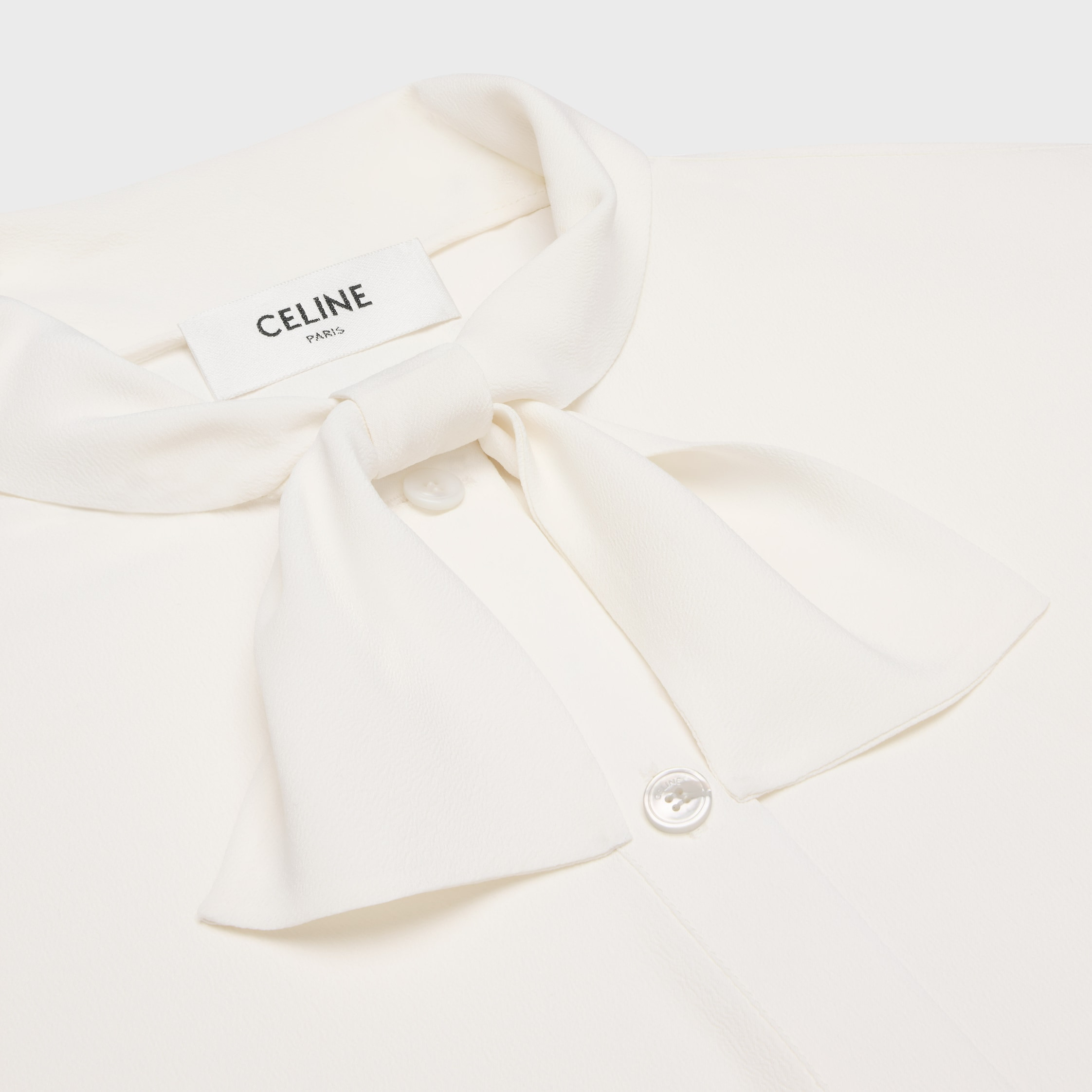 lavallière blouse in crêpe de soie and acetate - 3