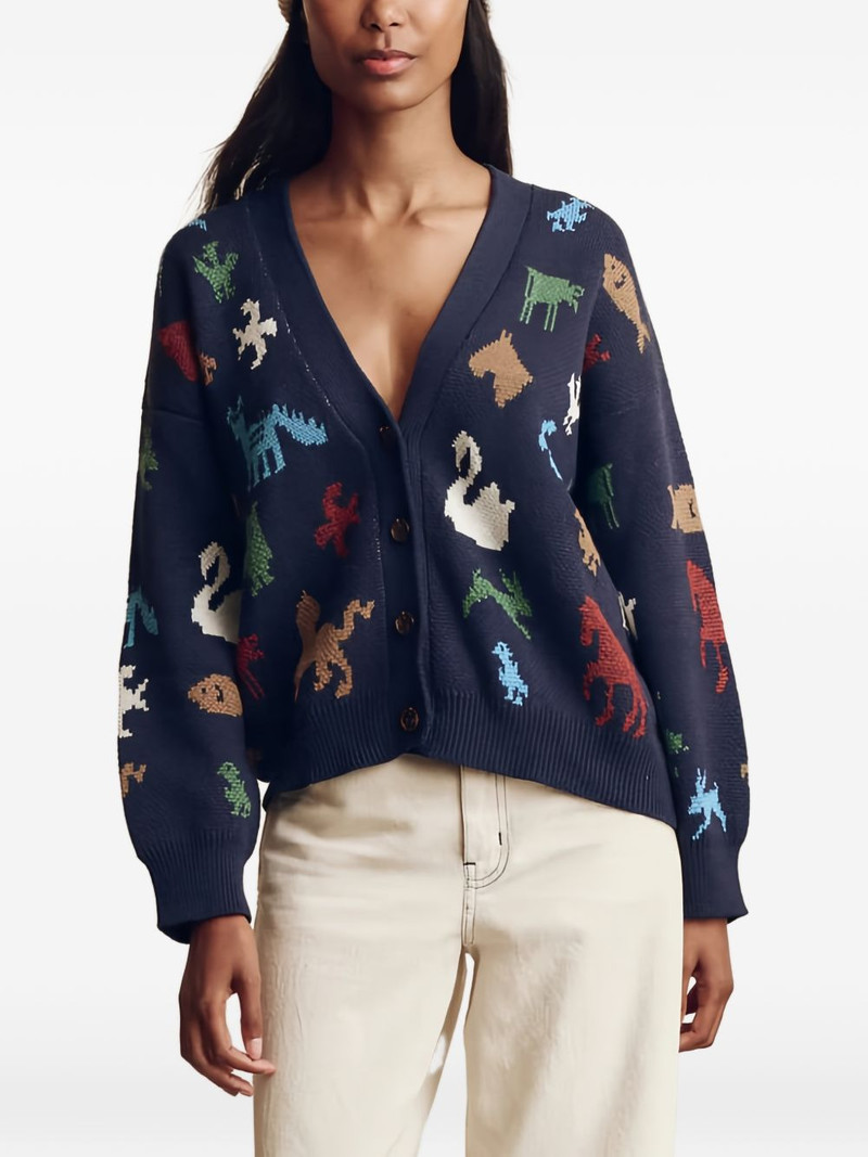 Pictograph jacquard-knit cardigan 3