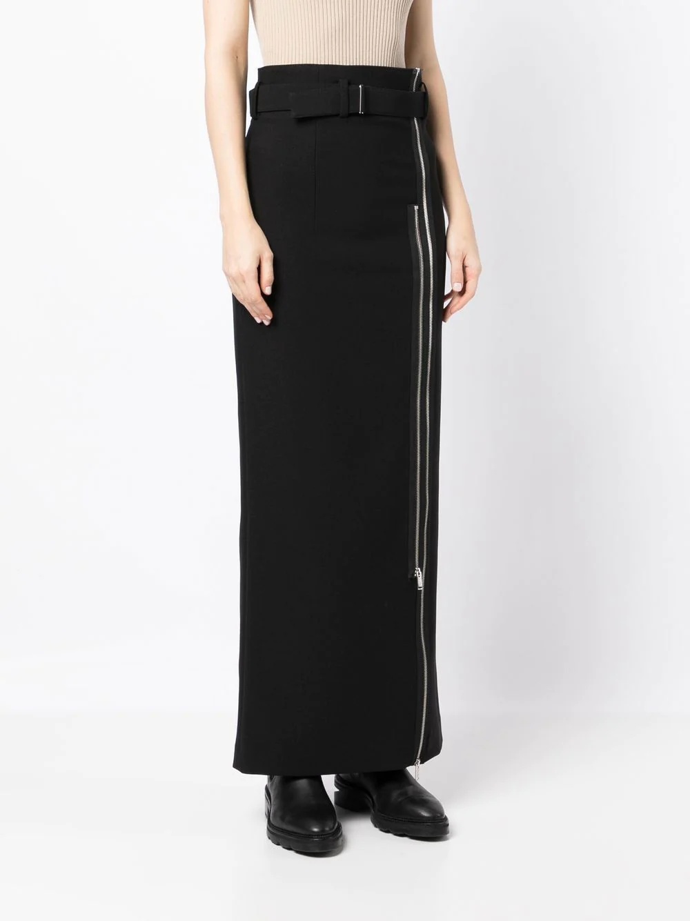 zip-detail high-waisted skirt - 3