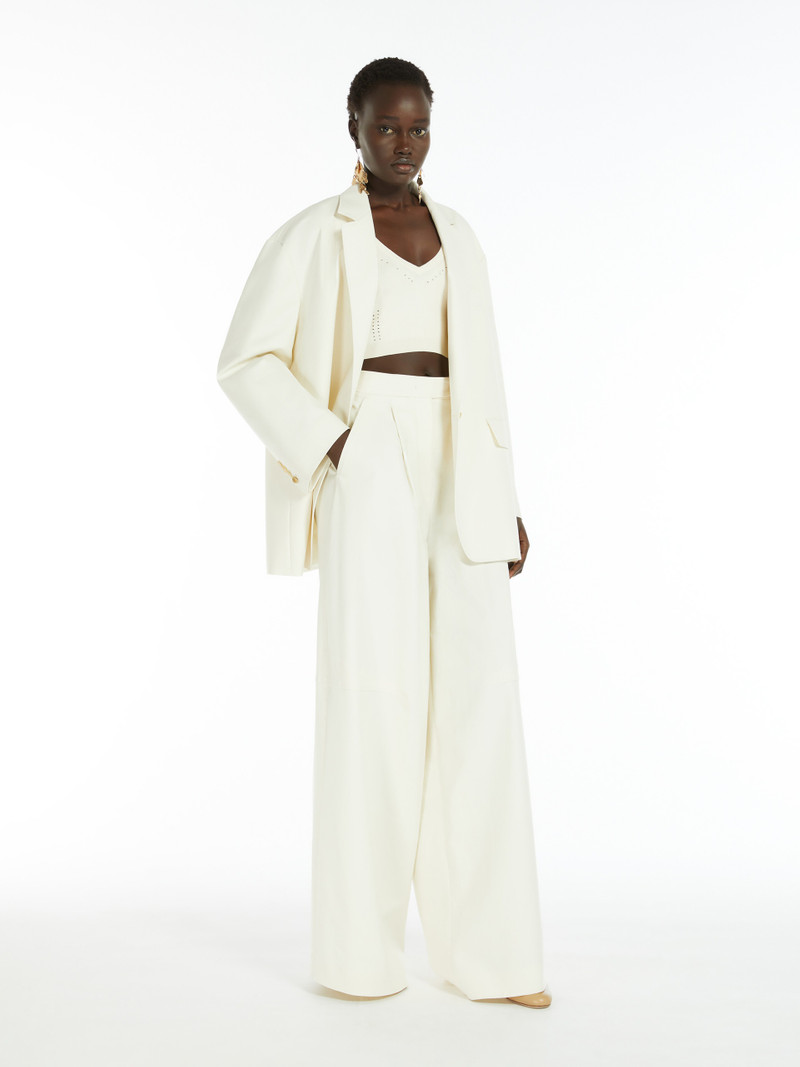 Max Mara AVORIAZ Oversize stretch cotton trousers outlook
