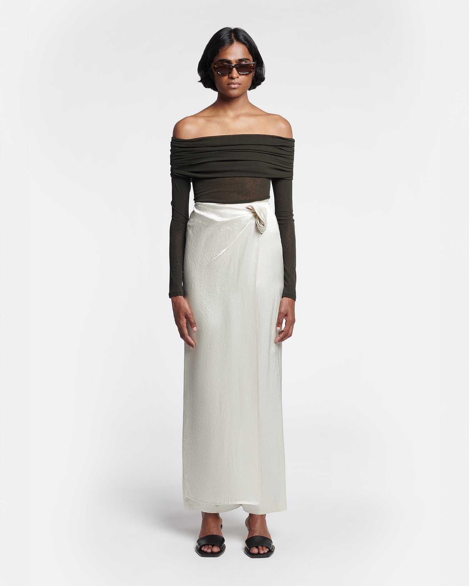 Crinkled-Satin Straight-Leg Pants - 2