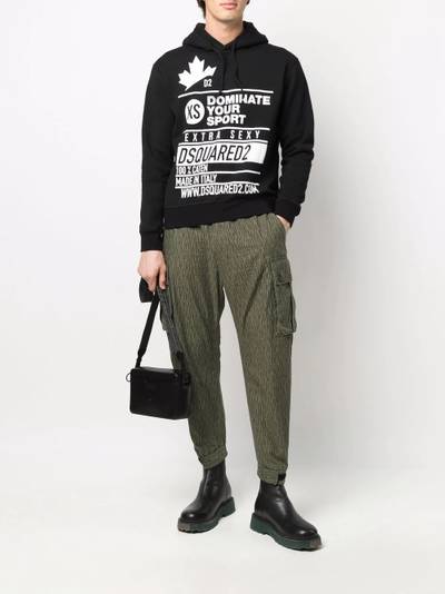 DSQUARED2 Dominate D2 cotton hoodie outlook