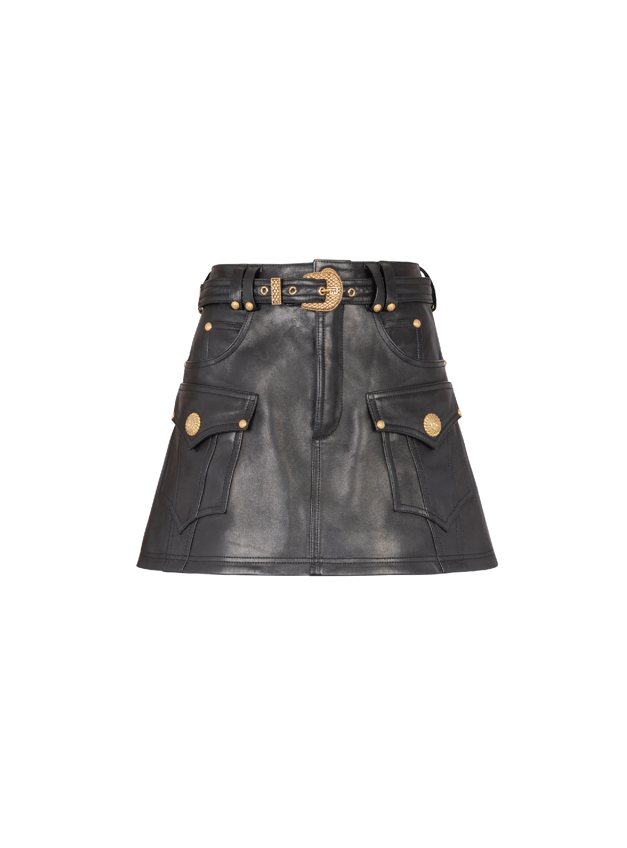 Western leather A-line skirt - 1