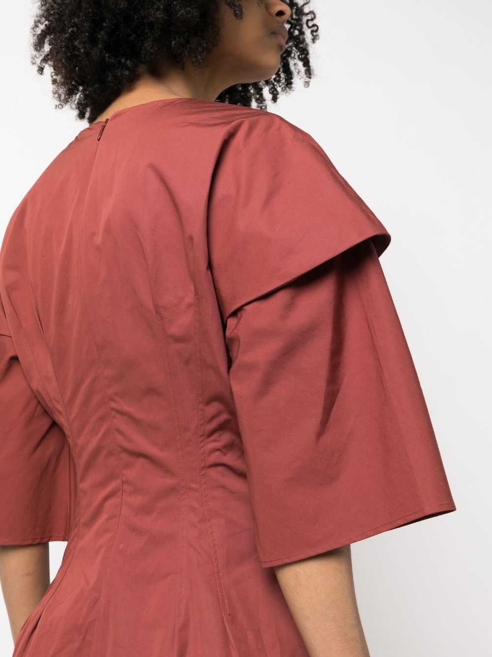 layered-sleeve maxi dress - 5