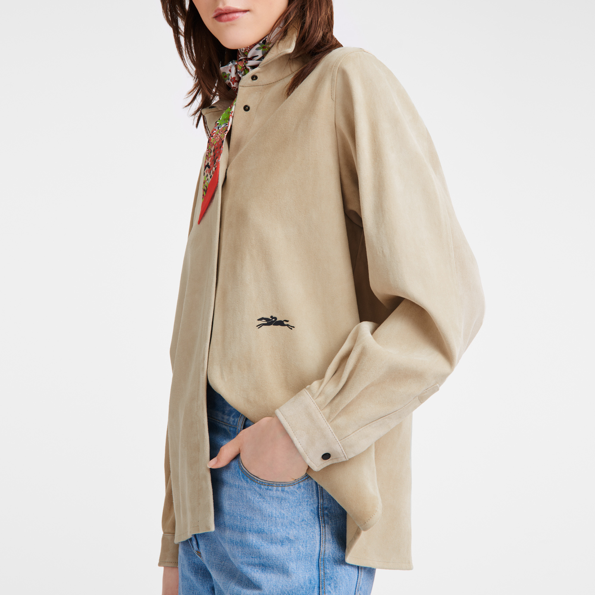 Straight leather shirt Linen - Leather - 4