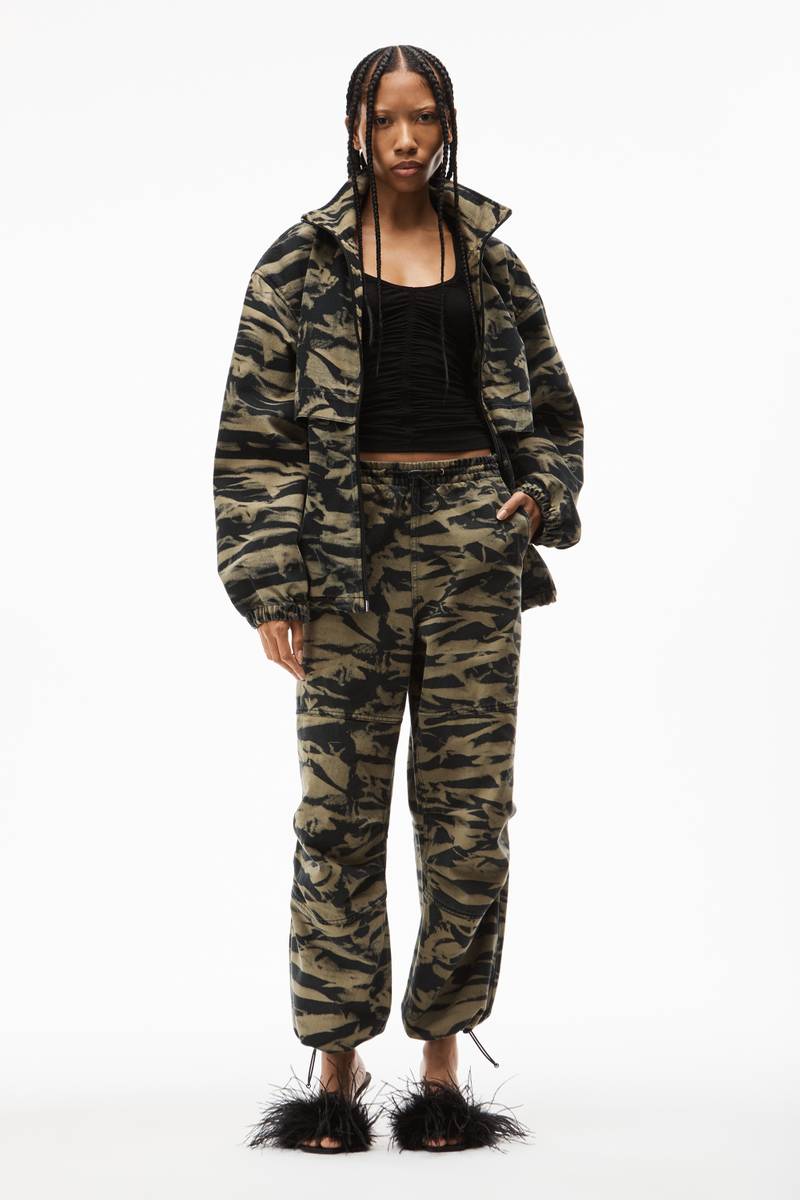 Alexander Wang TRACK JACKET IN ACID OVERDYE PRINT DENIM outlook