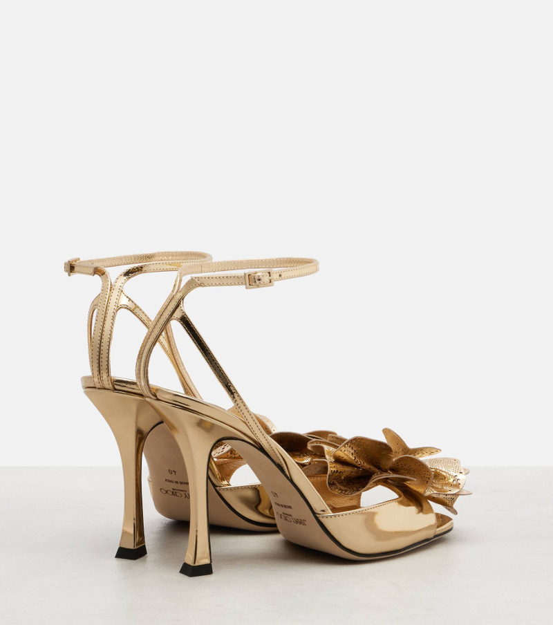 JIMMY CHOO Mimmi mirrored leather sandals outlook