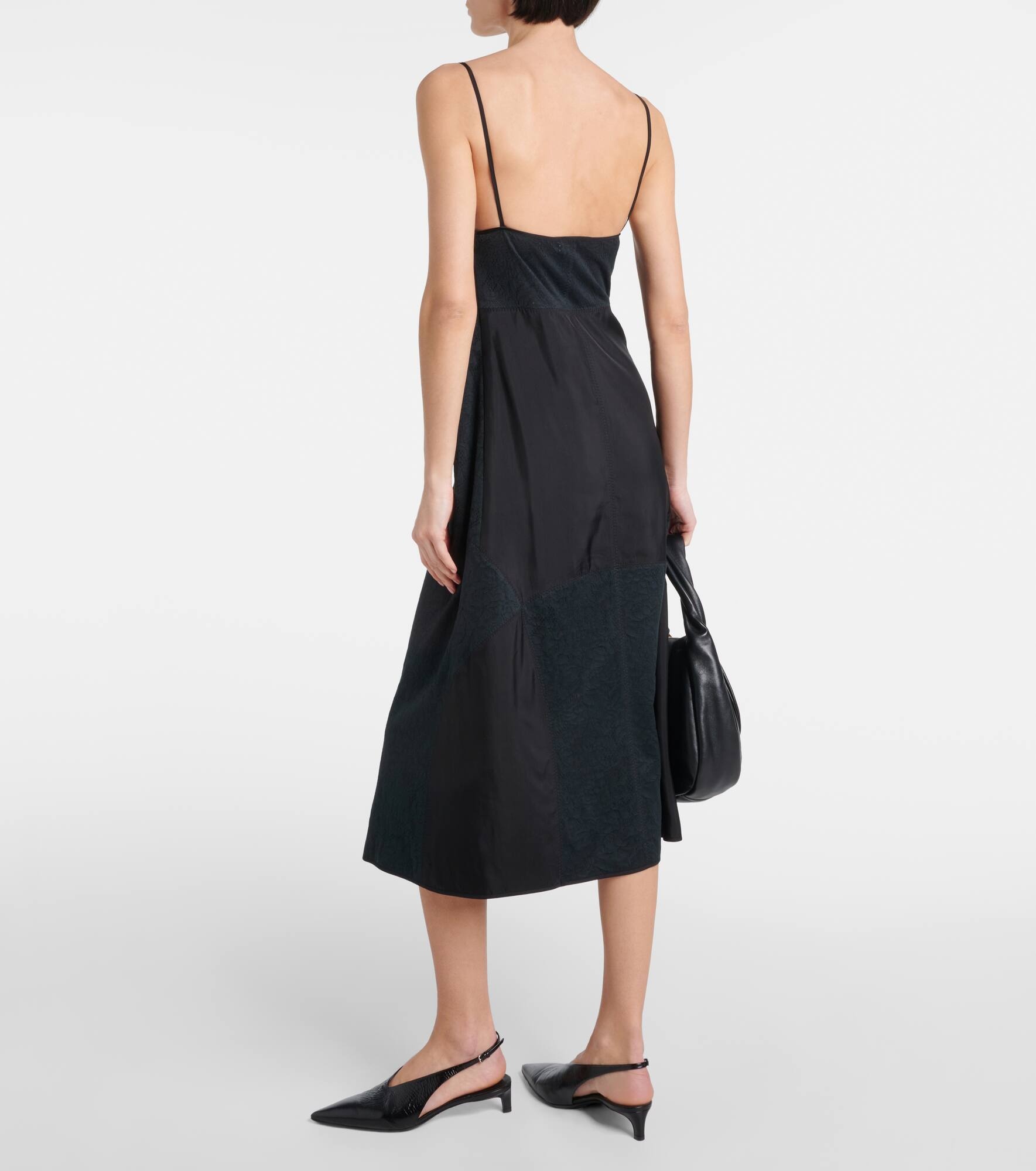Lace-trimmed cotton-blend midi dress - 3