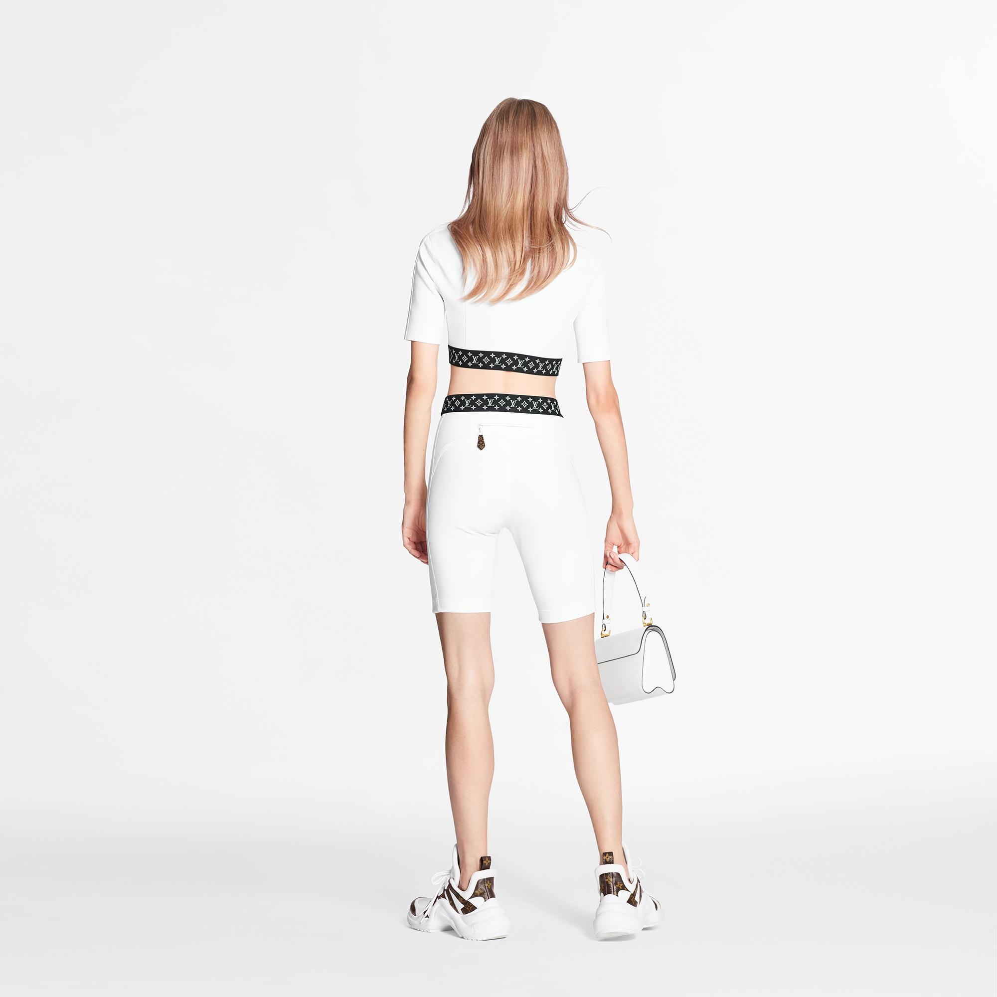 Monogram Waistband Sporty Crop Top  - 4