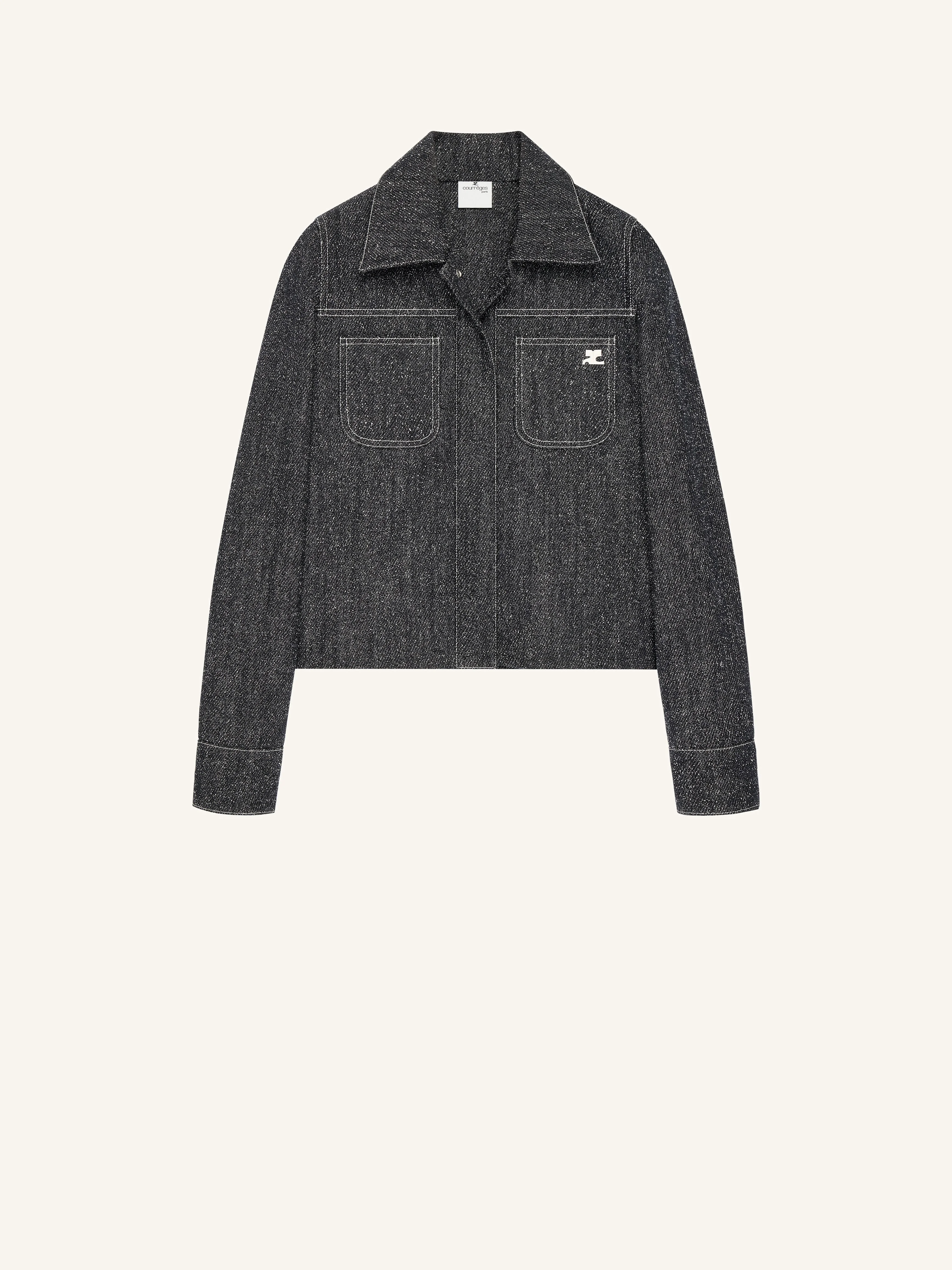 DENIM TWEED OVERSHIRT - 1