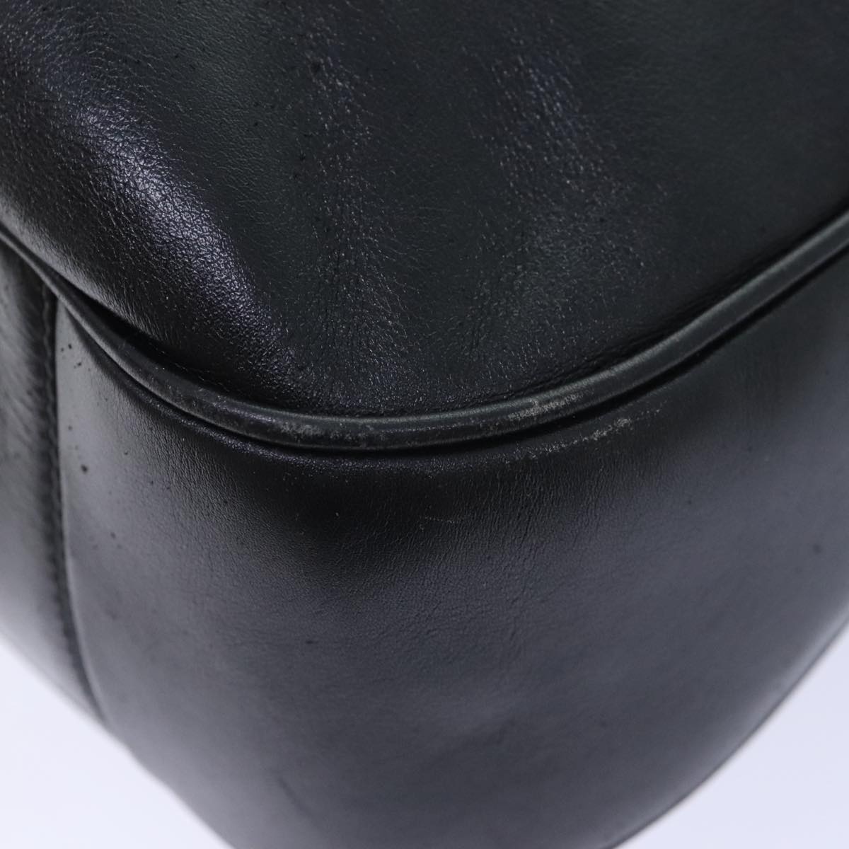 GUCCI Bamboo Hand Bag Leather Black Gold - 12
