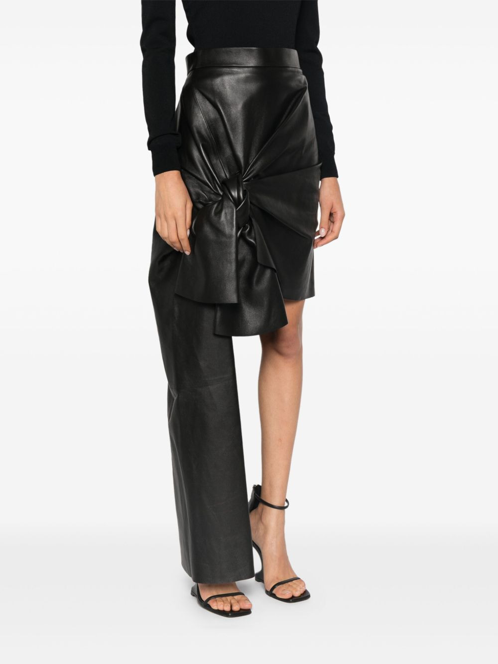 knotted drape miniskirt - 3