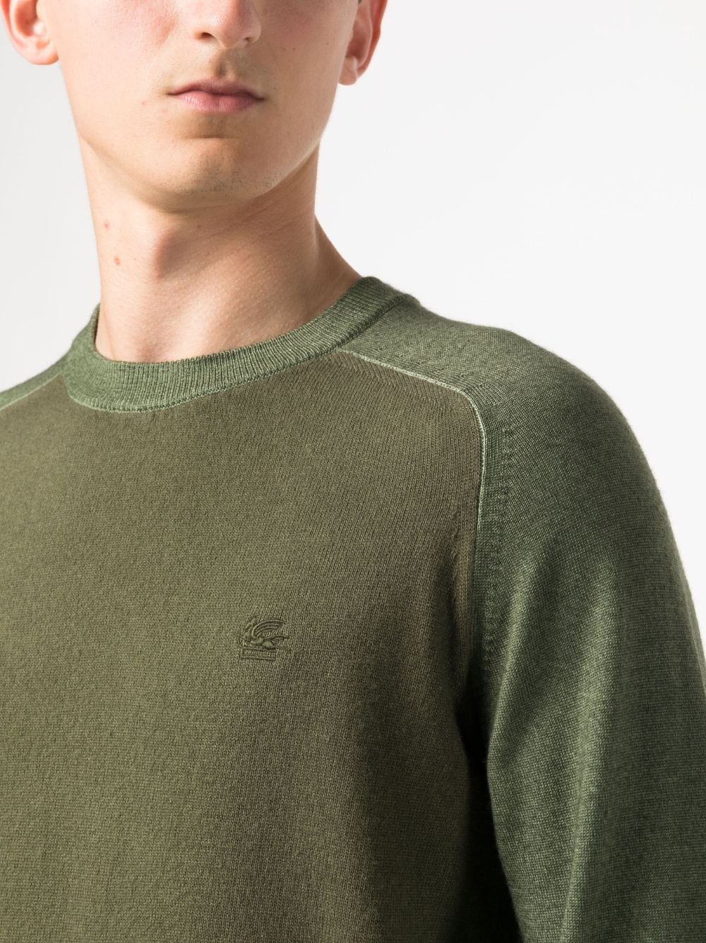 logo-embroidered virgin wool jumper - 5