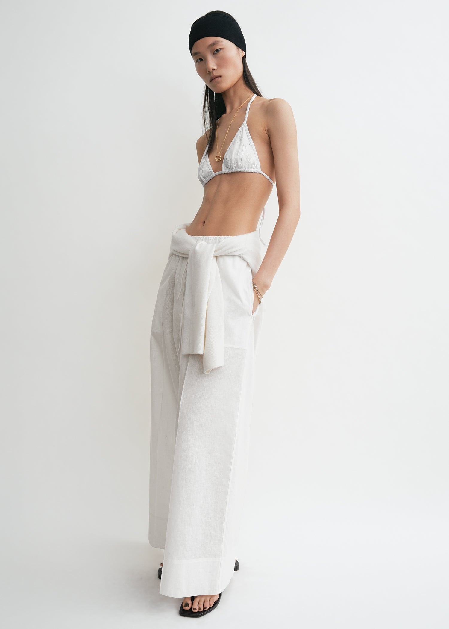 Monogram pointelle bikini top white - 4