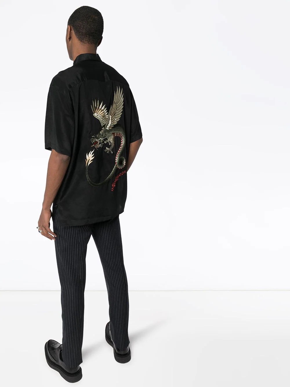 dragon embroidered shirt - 2