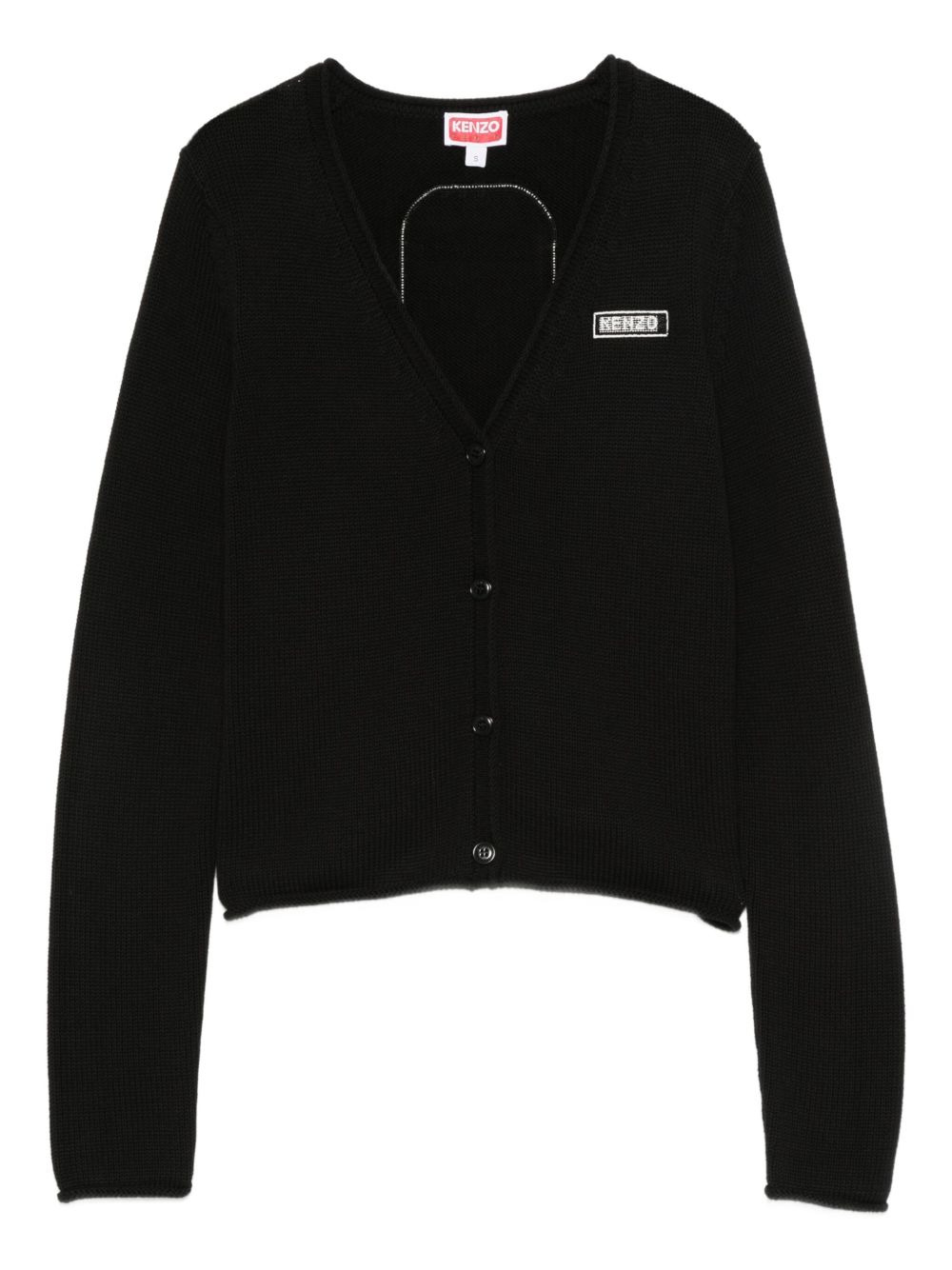 button-fastening logo cardigan - 1