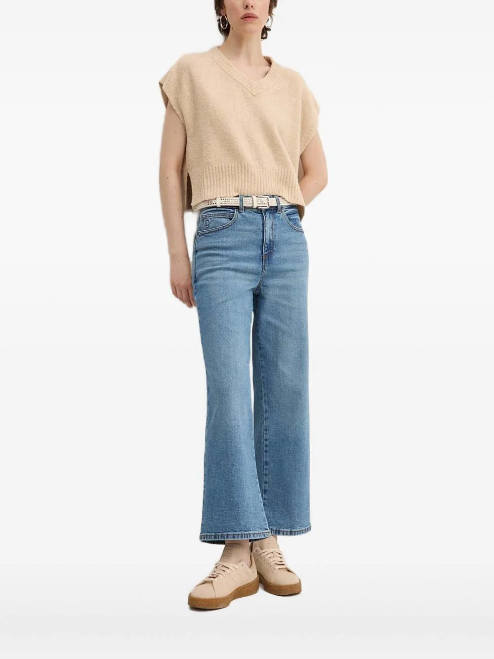 V-neck ribbed top - 1