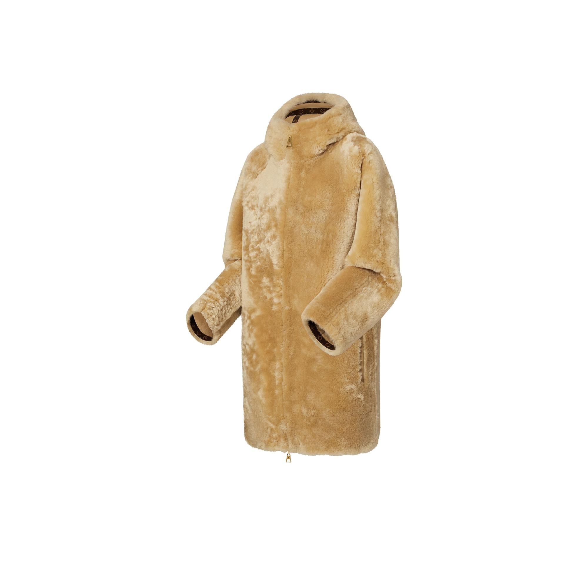 Reversible Monogram Trim Shearling Coat - 2