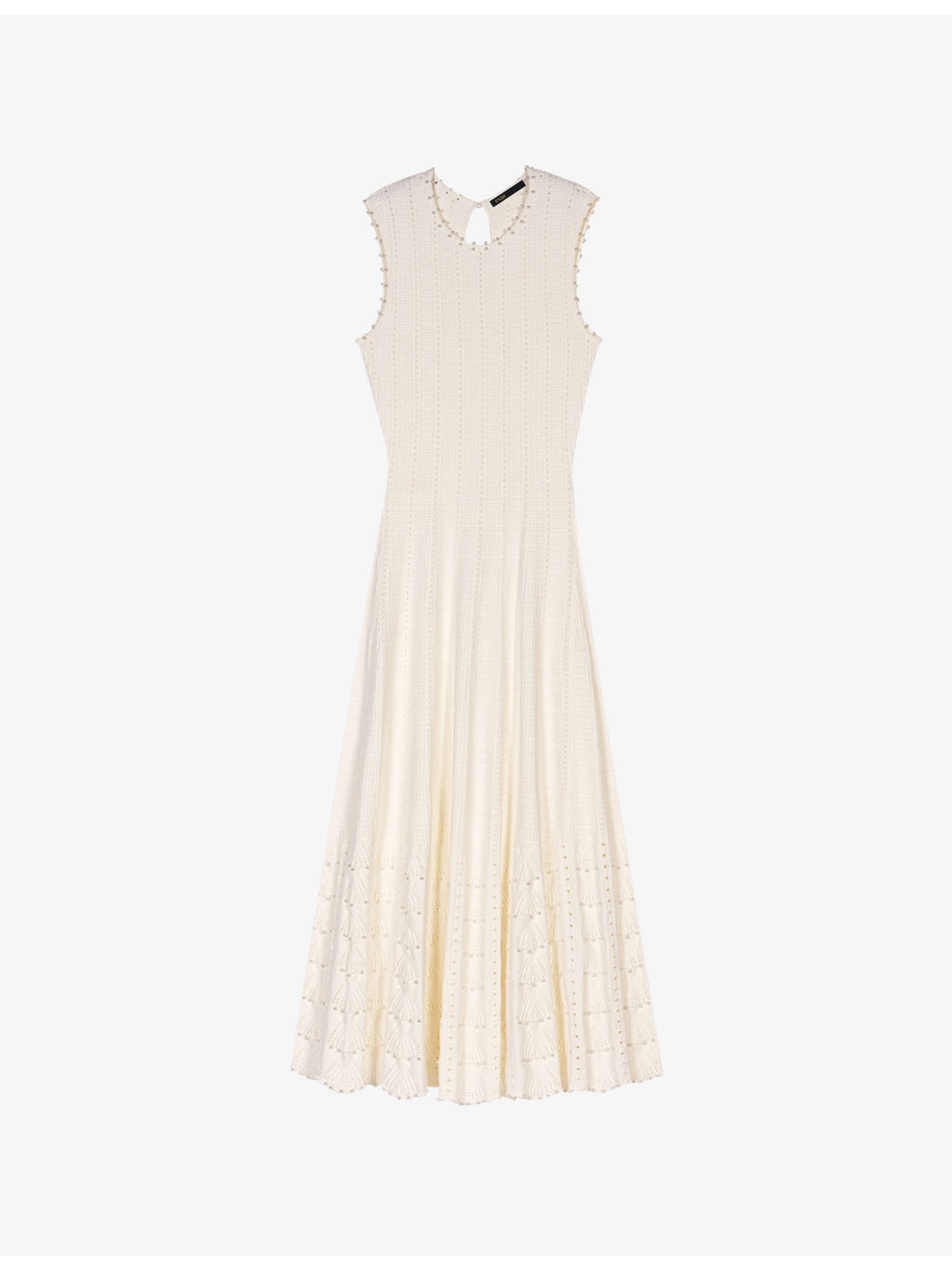 Sleeveless Pointelle-Texture Knitted Maxi Dress - 1