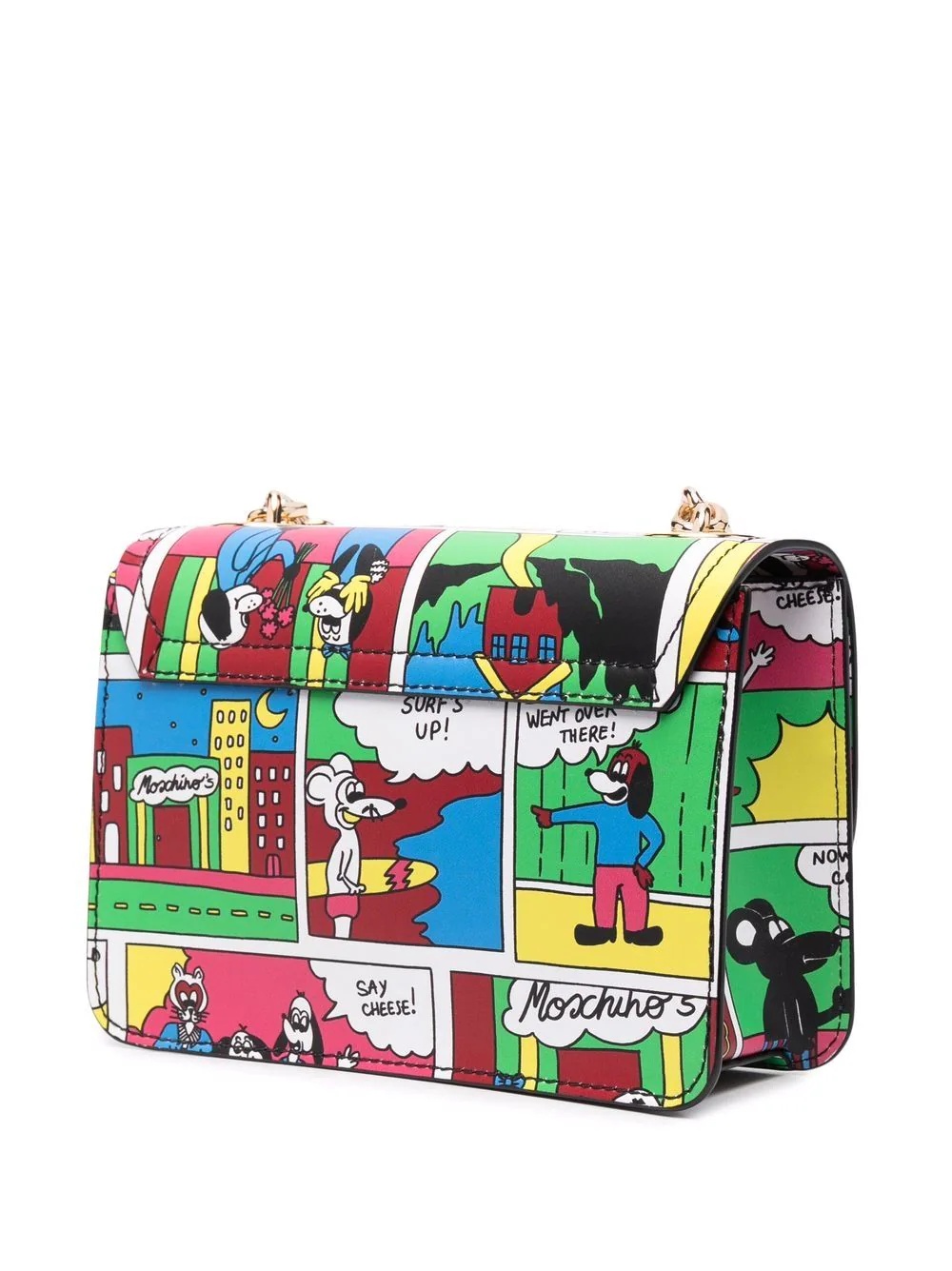 comic strip-print M-logo shoulder bag - 4