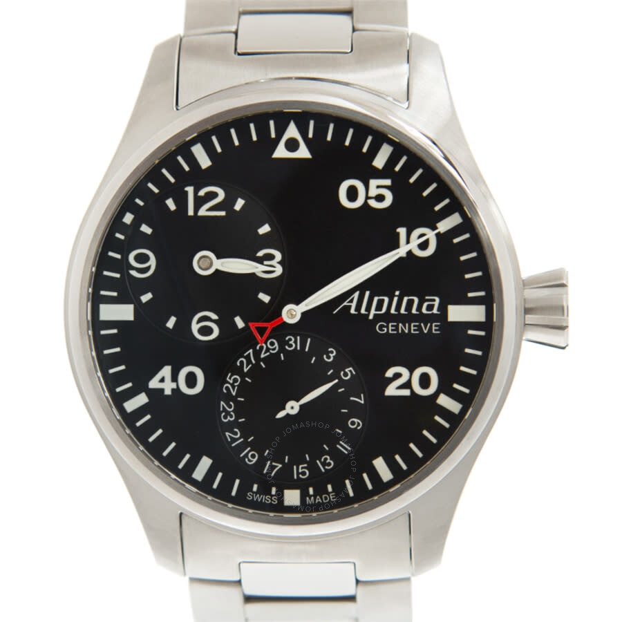 Alpina - Alpina Automatic Black Dial Black Leather Men's Watch AL-950B4S6B - 2