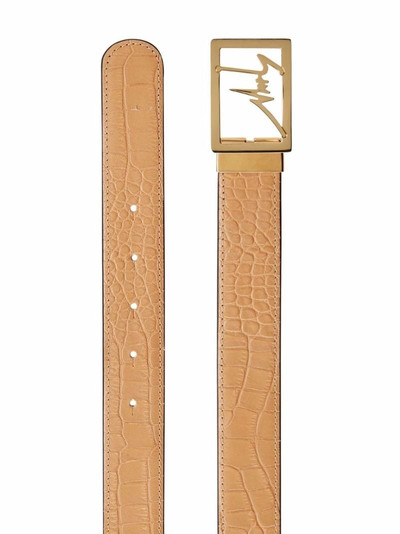 Giuseppe Zanotti crocodile-effect logo-buckle belt outlook