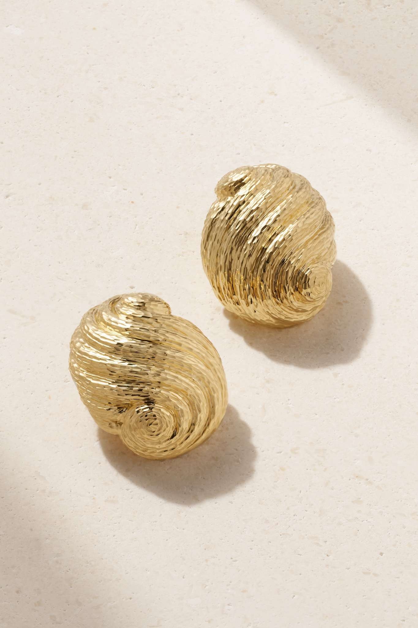 Large Swirl 18-karat gold earrings - 1