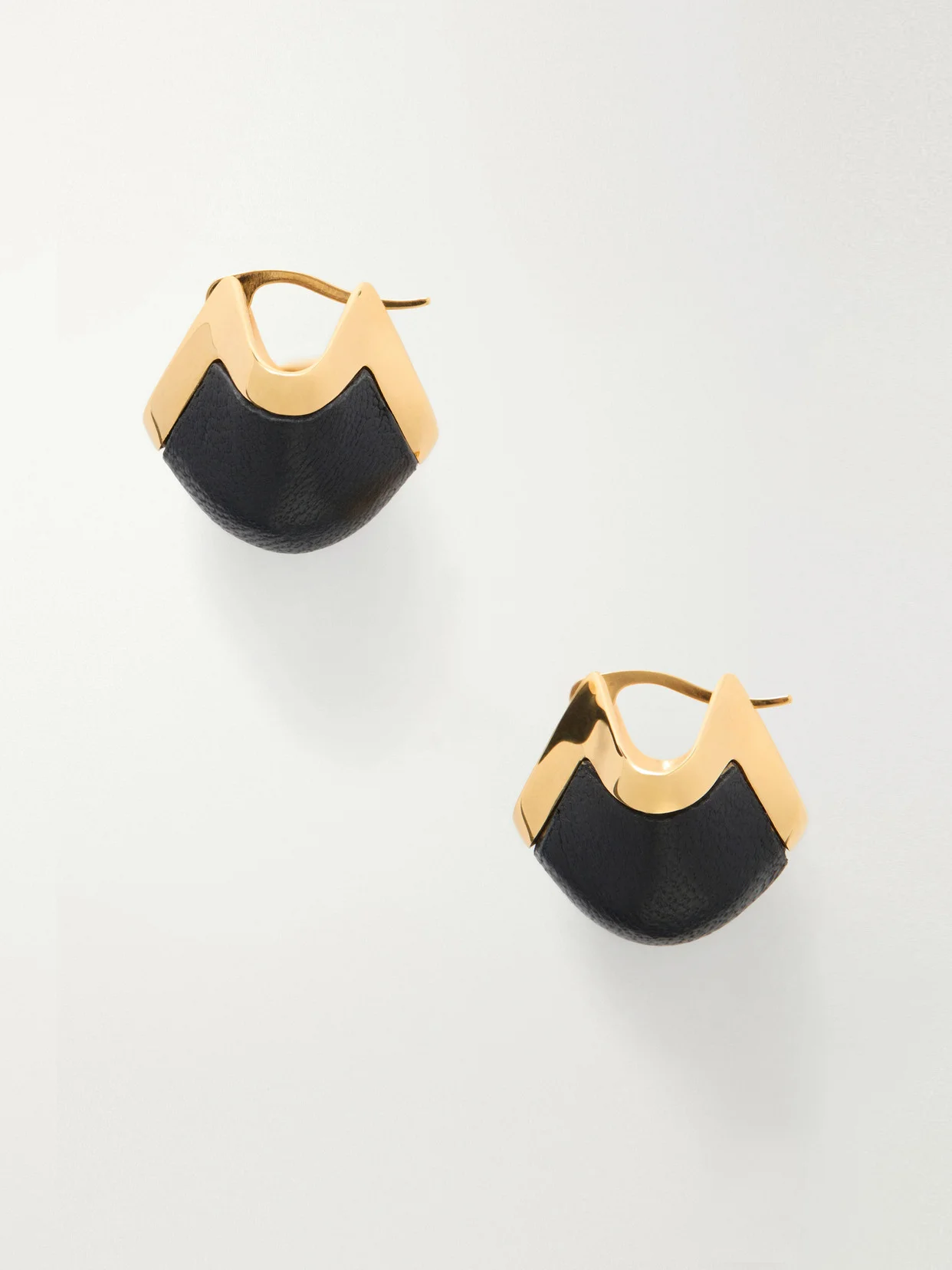 Lotus Gold-plated And Leather Drop Earrings - 1