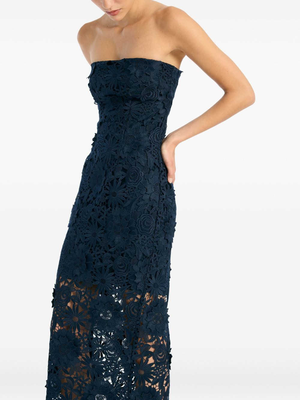 floral-lace midi dress - 4