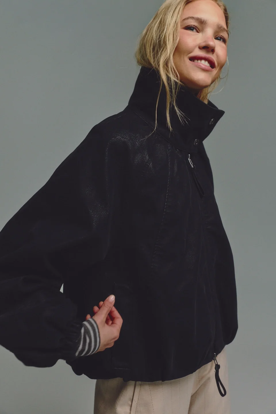 We The Free Chelsea Vegan Suede Funnel-Neck Jacket - 1