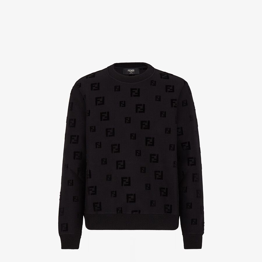 Black chenille sweatshirt - 1