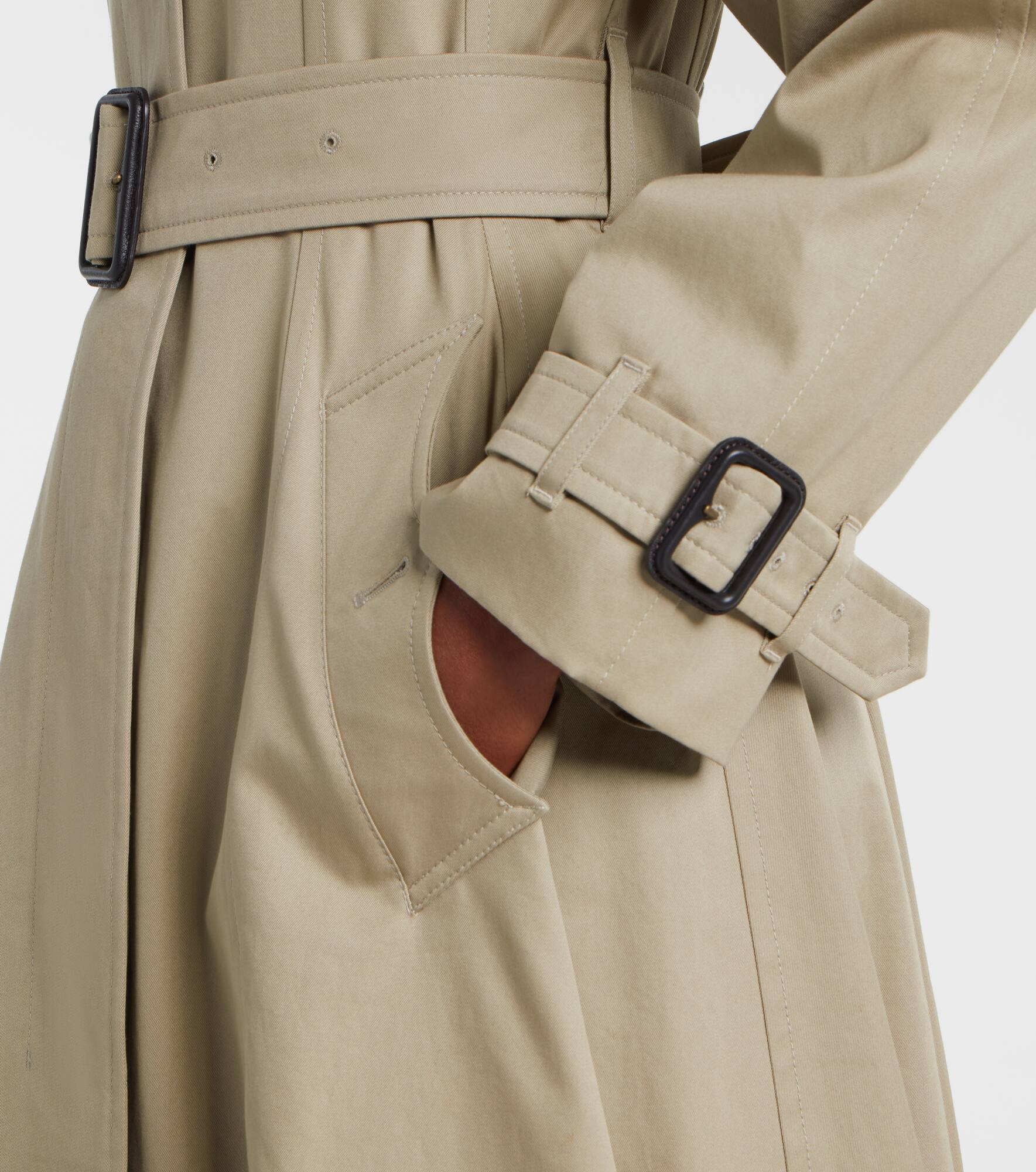 Cotton gabardine trench coat - 5
