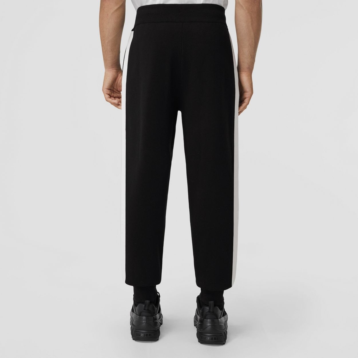 Logo Graphic Appliqué Wool Cotton Blend Jogging Pants - 4