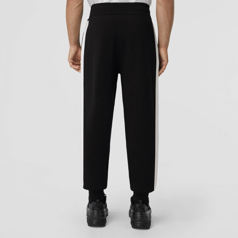 Logo Graphic Appliqué Wool Cotton Blend Jogging Pants 4