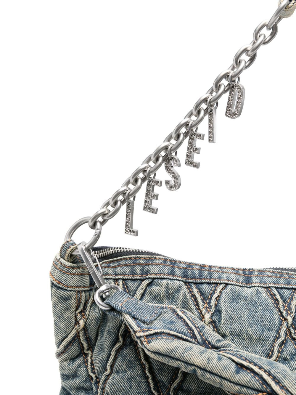 quilted chain-embellished shoulder bag - 3