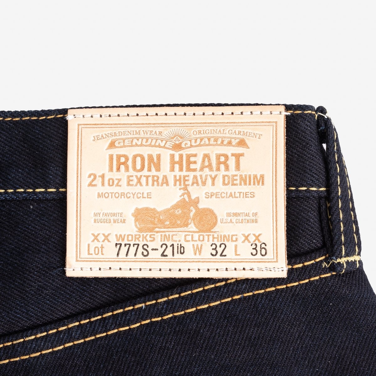 IH-777S-21ib 21oz Selvedge Denim Slim Tapered Cut Jeans - Indigo/Black - 8