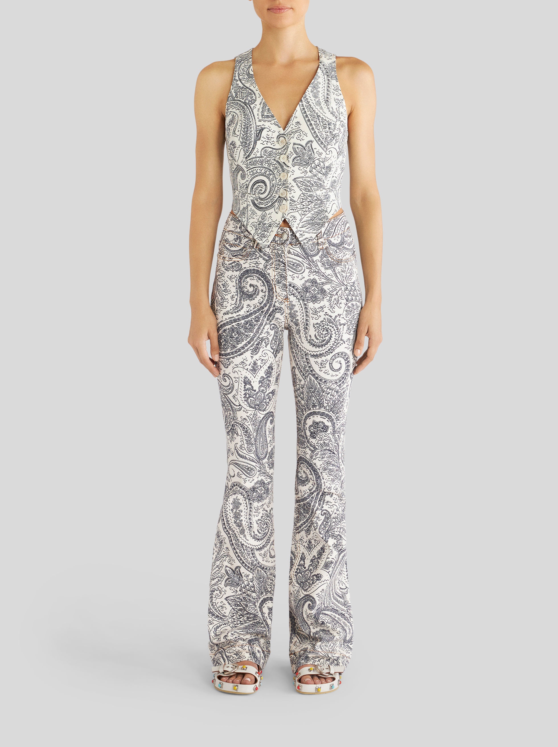 PAISLEY PRINT JEANS - 4