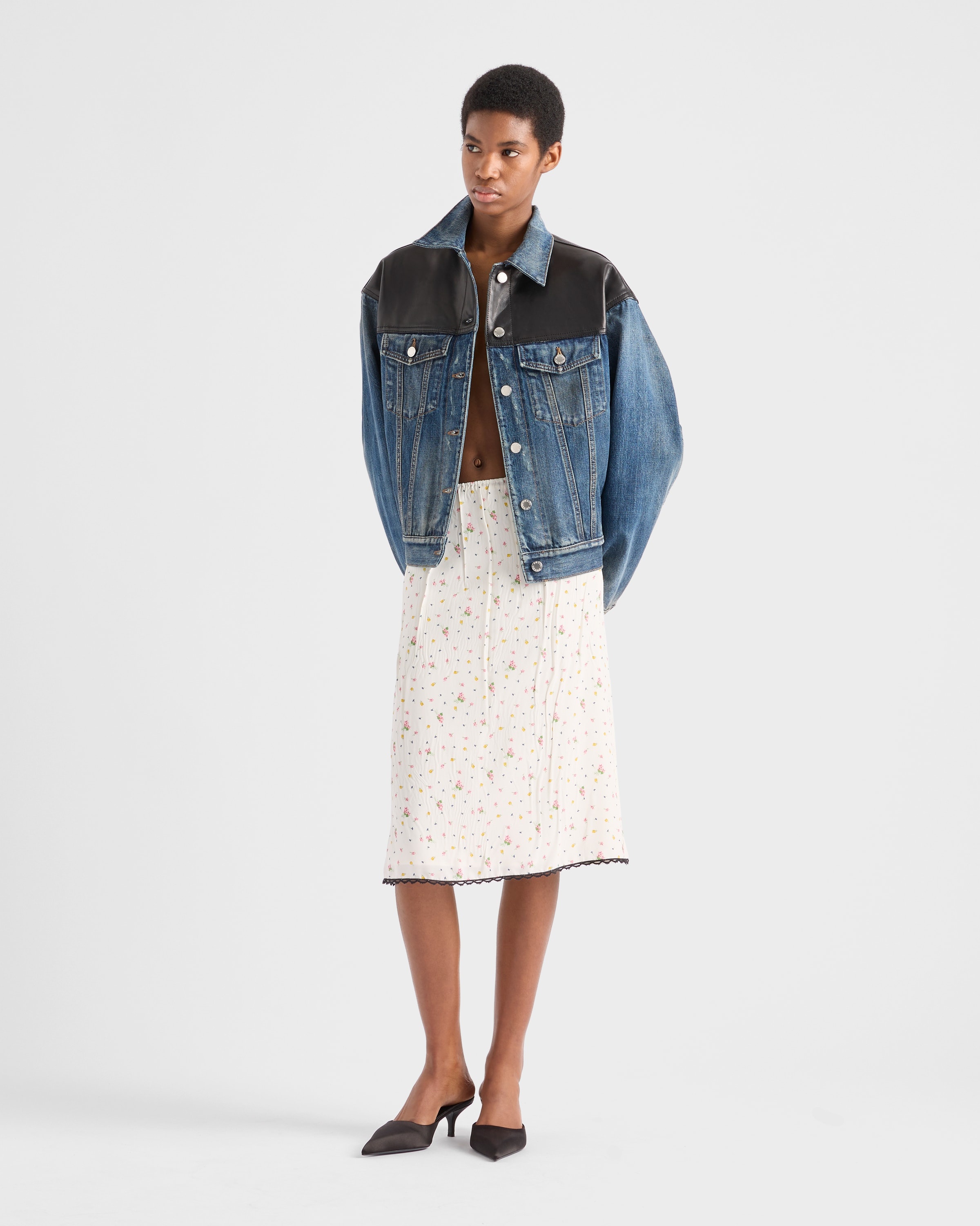 スカート Prada Peony Printed Skirt PRADA | Belted Floral Print Silk Skirt | Women | Lane Crawford