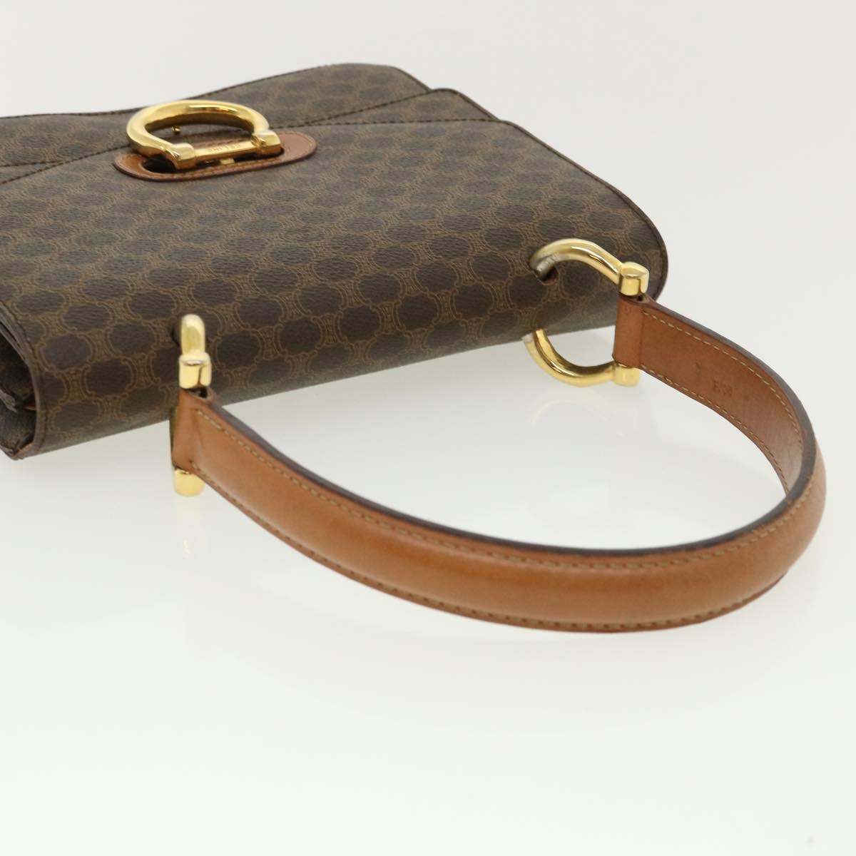 CELINE Macadam Canvas Hand Bag Pvc Leather Brown - 6