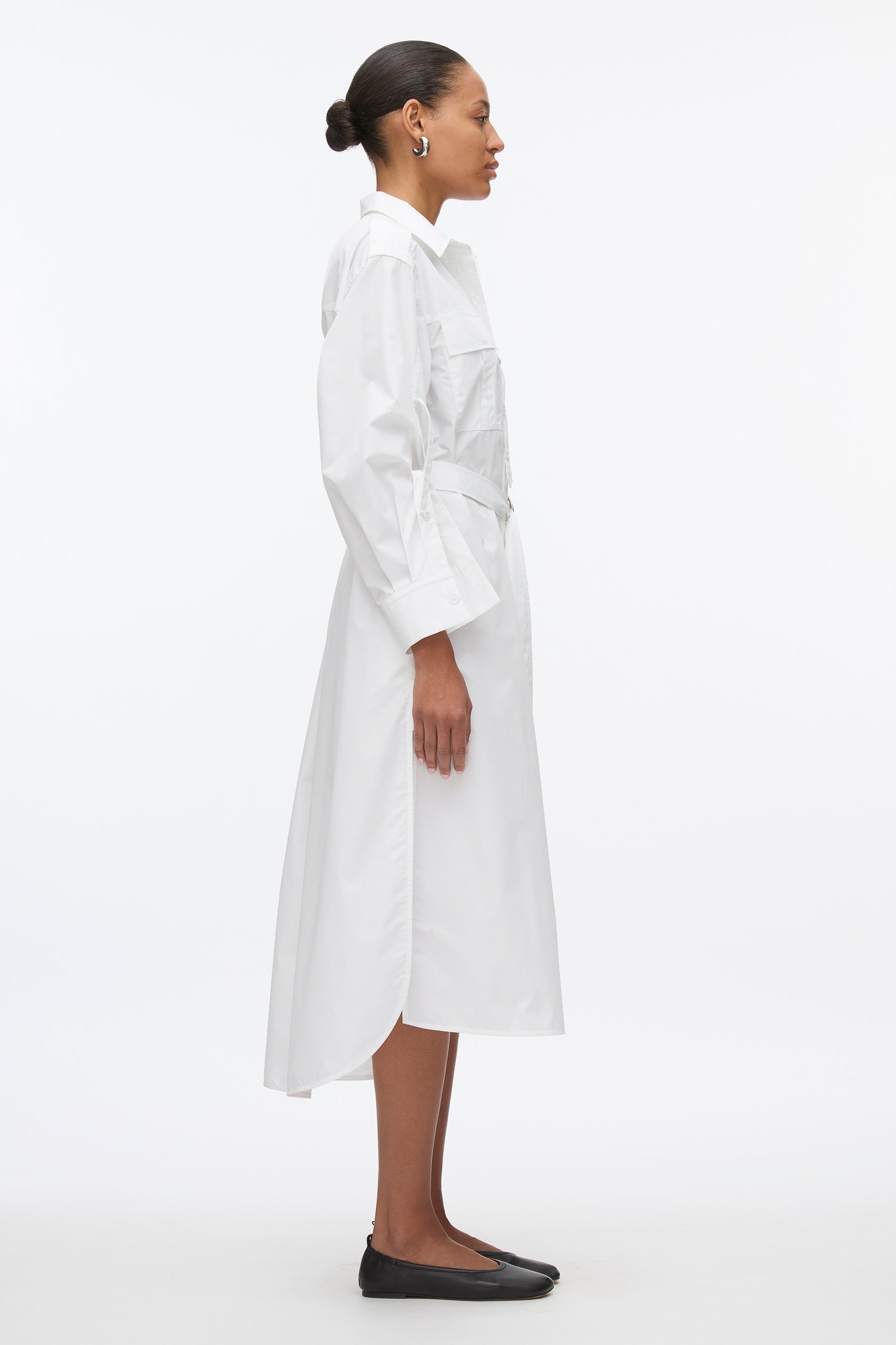 Poplin Utility Midi Shirt Dress - 3