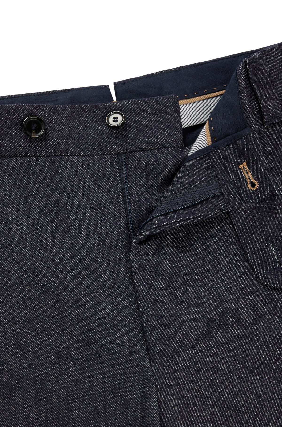 RELAXED-FIT TROUSERS IN DENIM-EFFECT WOOL - 6