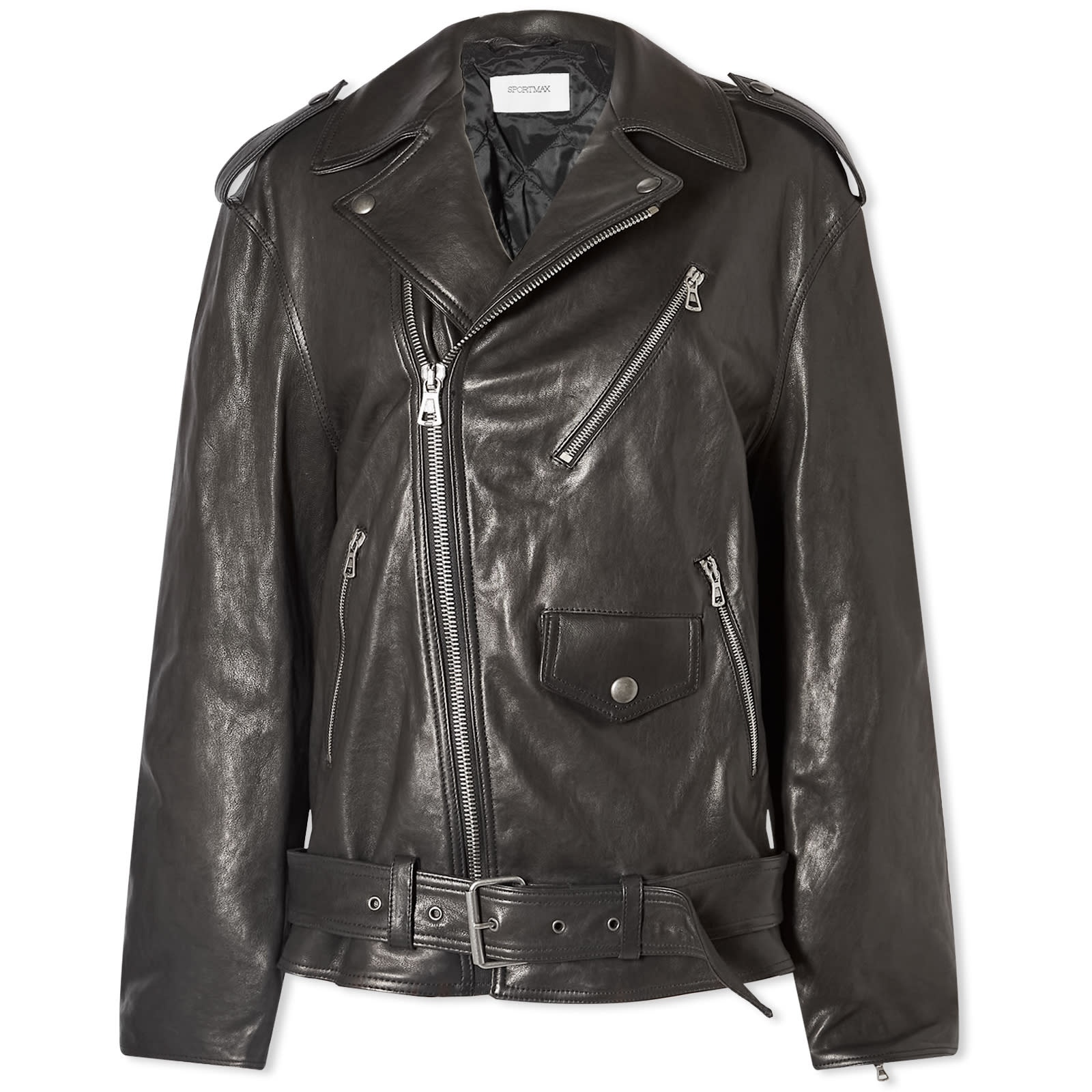 Sportmax Samanta Leather Biker Jacket - 1