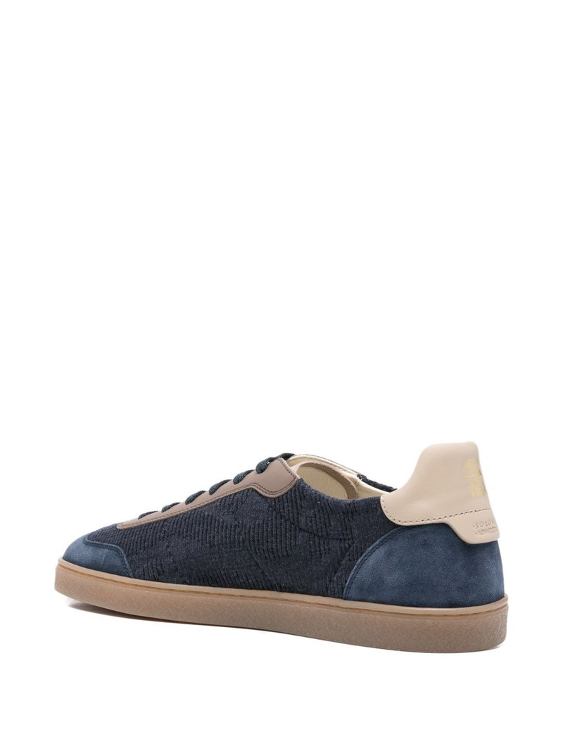 cotton knit, suede and matte calfskin sneakers 3