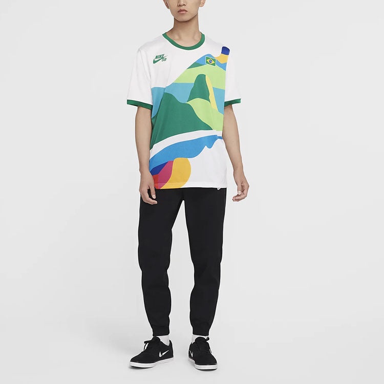 Nike SB x Parra Crossover Brazil Colors Pattern Tee 'White Multi' CT6087-100 - 3