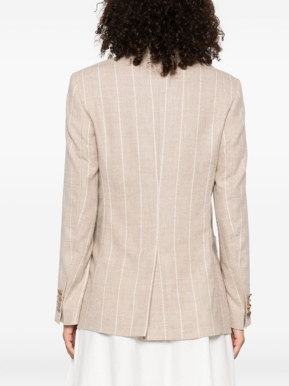 striped double-breasted blazer - 4