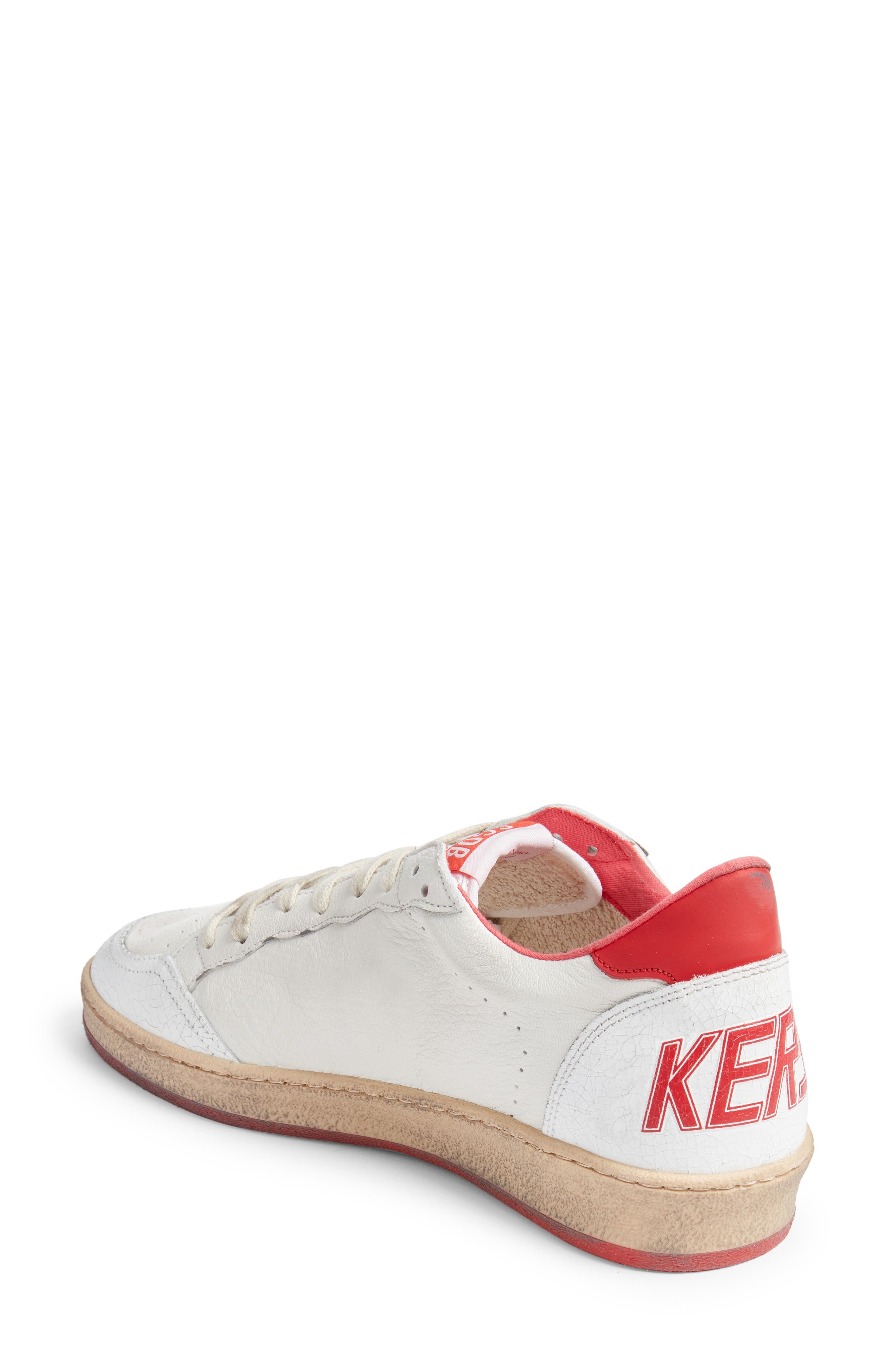 Golden Goose Ball Star Low Top Sneaker in White/Strawberry Red at Nordstrom - 2