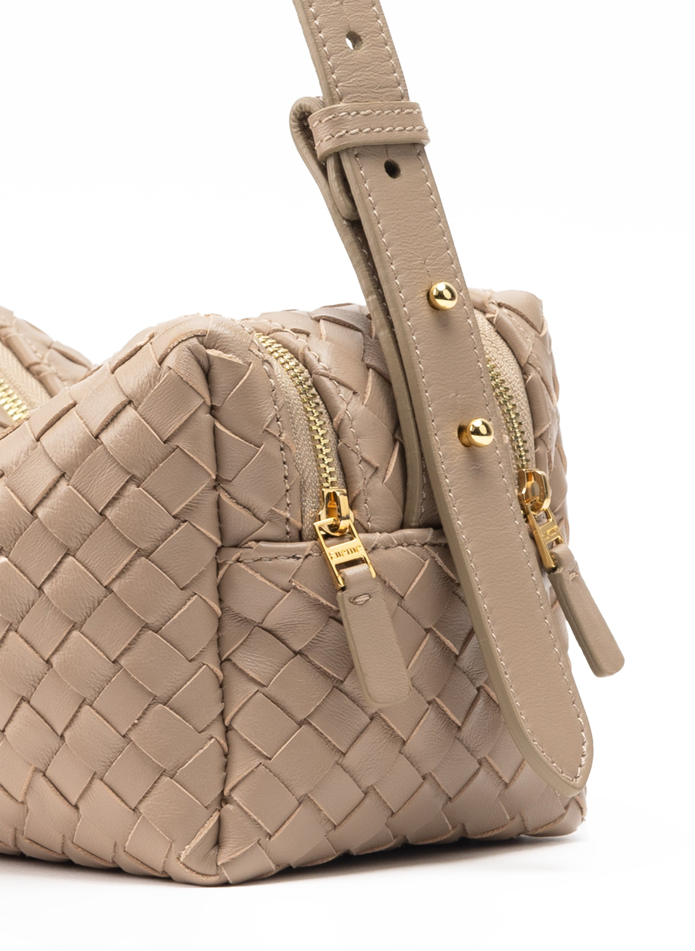Trousse Woven Leather Taupe - 4