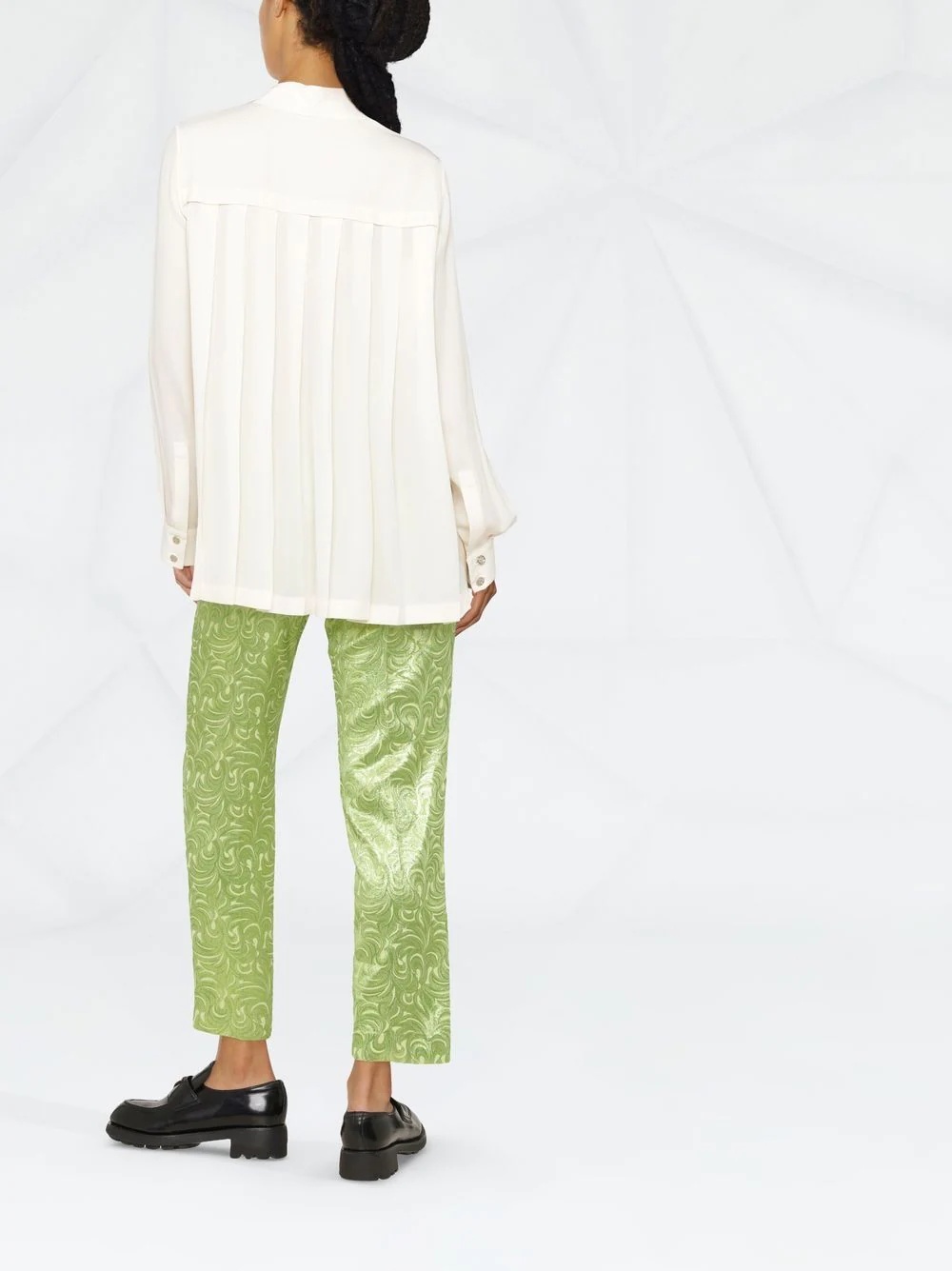 pleat-detail long-sleeve shirt - 4