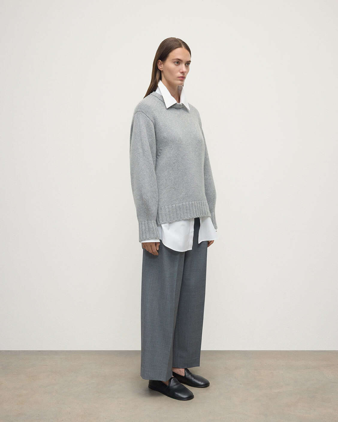Relaxed Grey Cashmere Jumper - 3