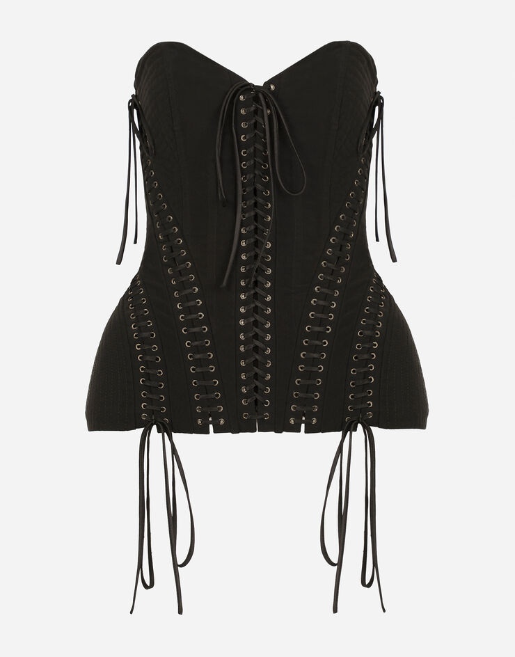 Stretch knit bustier with laces - 3